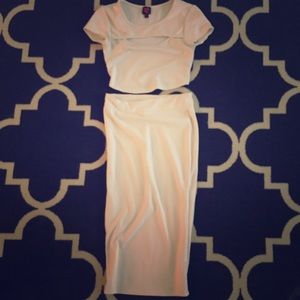 Bebe crop top and pencil skirt